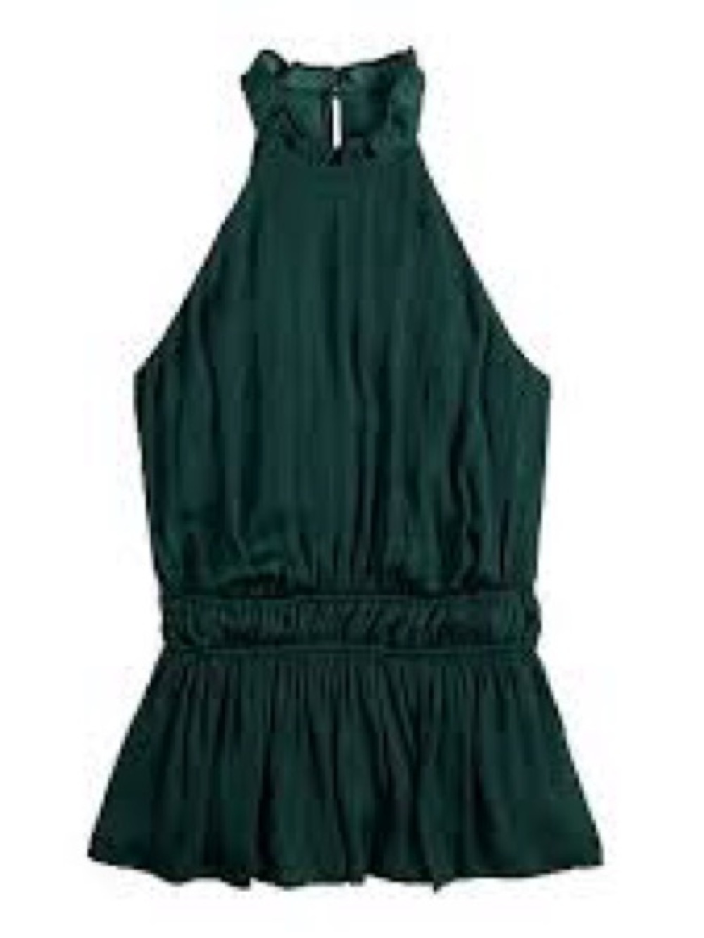 Nine West Dark Green Halter Neck Peplum Top